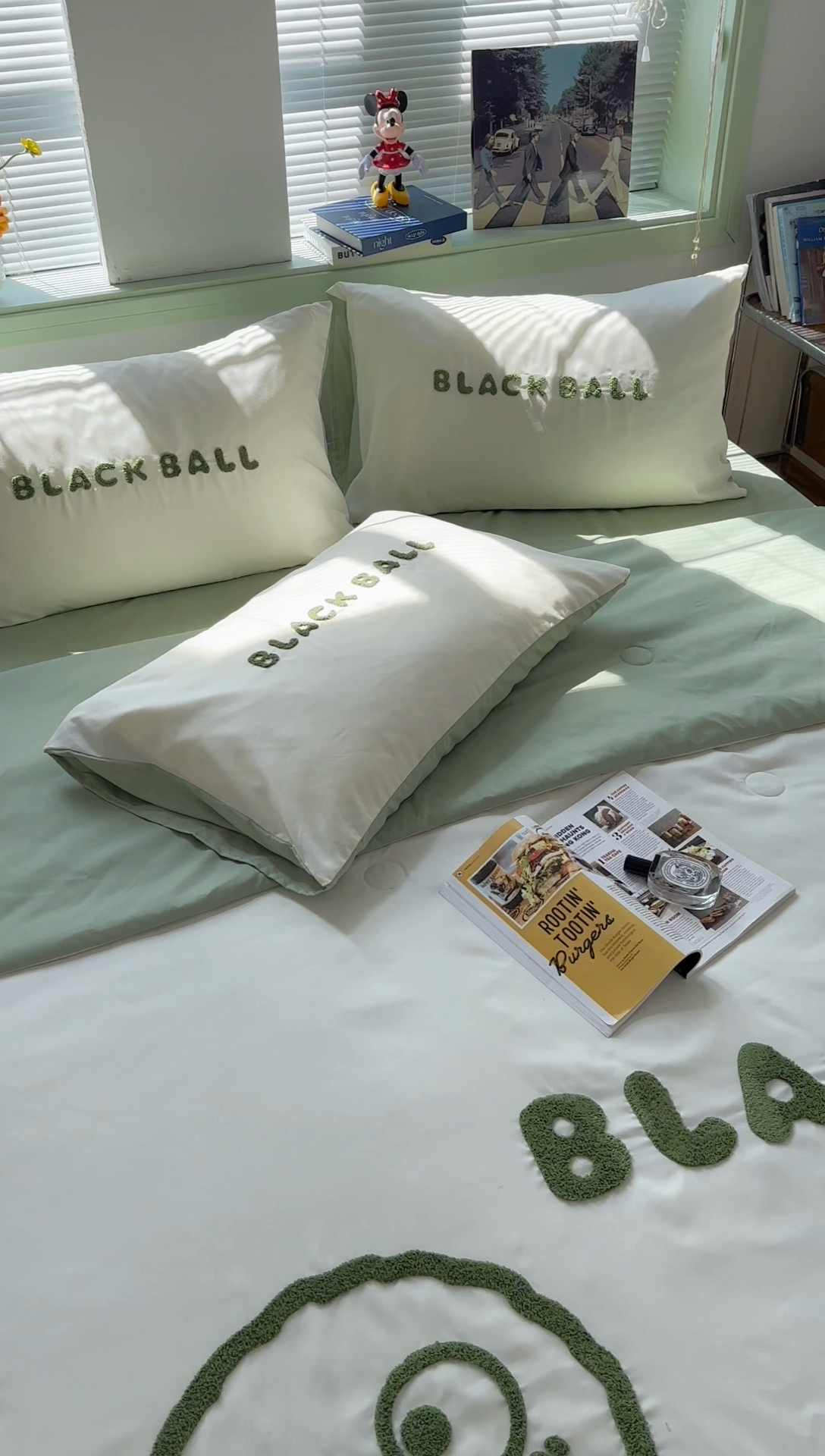 91家纺网 家纺一手货源 找家纺 眠帛 2024新款A类水洗棉毛巾绣夏被四件套—精灵系列 精灵果绿