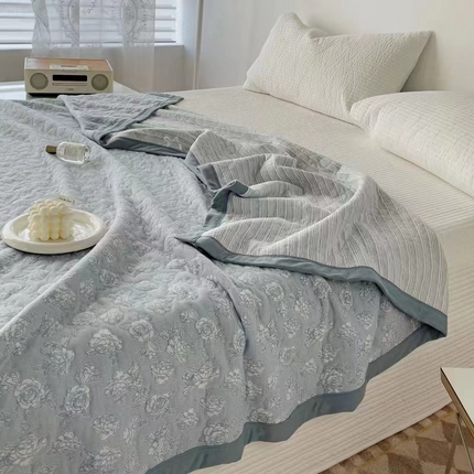 91家纺网 家纺一手货源 找家纺 总 33家纺2024A类全棉色织提花夏凉被针织棉盖毯空调被子