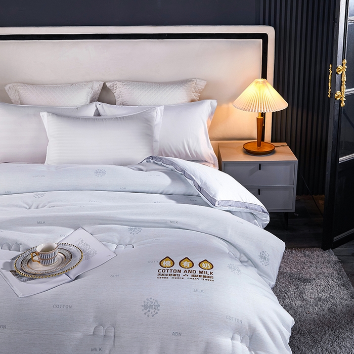 91家纺网 家纺一手货源 找家纺 33家纺 2023新款-A类棉有奶印花春秋被冬被被子被芯 幻影灰