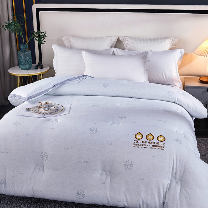 91家纺网 家纺一手货源 找家纺 33家纺 2023新款-A类棉有奶印花春秋被冬被被子被芯 幻影灰