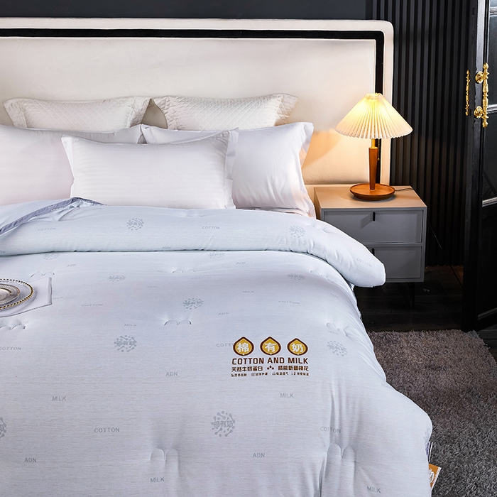 91家纺网 家纺一手货源 找家纺 33家纺 2023新款-A类棉有奶印花春秋被冬被被子被芯 幻影灰