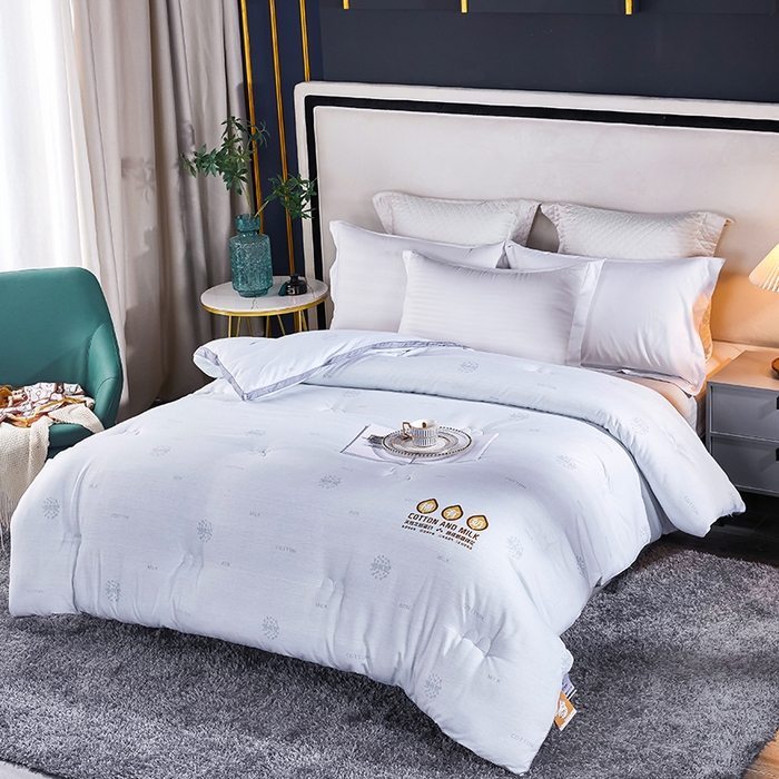 91家纺网 家纺一手货源 找家纺 33家纺 2023新款-A类棉有奶印花春秋被冬被被子被芯 幻影灰