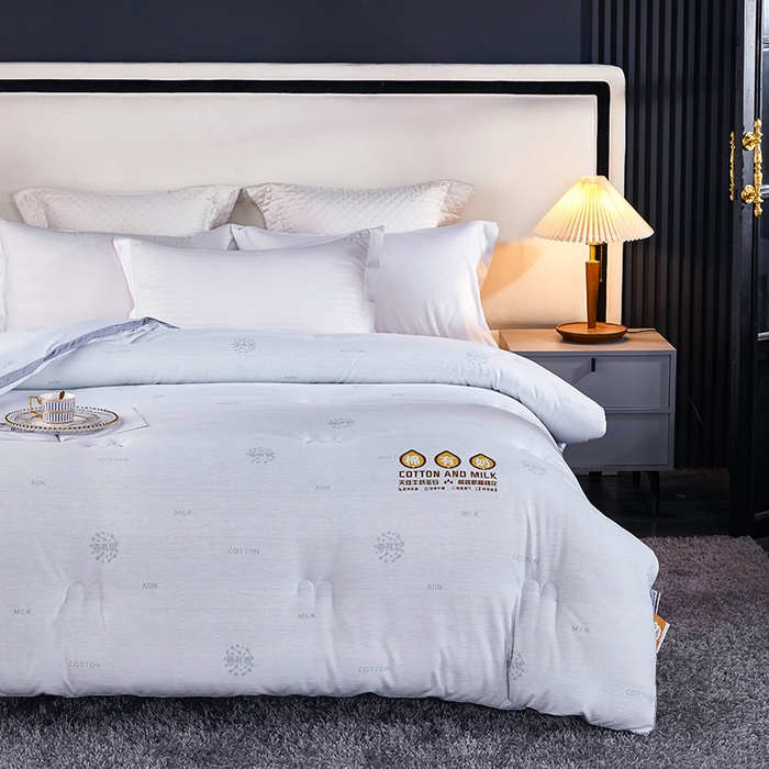 91家纺网 家纺一手货源 找家纺 33家纺 2023新款-A类棉有奶印花春秋被冬被被子被芯 幻影灰