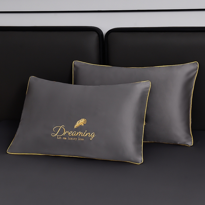 91家纺网 家纺一手货源 找家纺 简爱 2025新款水洗真丝刺绣夏被四件套（跑量款） 直播 梦羽-高级灰