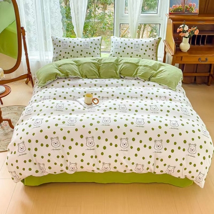 91家纺网 家纺一手货源 找家纺 （总）玖琳家纺 2023新款麻小棉水洗棉双层纱四件套