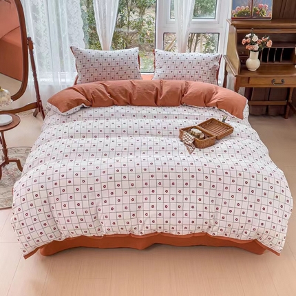 91家纺网 家纺一手货源 找家纺 （总）玖琳家纺 2023新款麻小棉水洗棉双层纱四件套