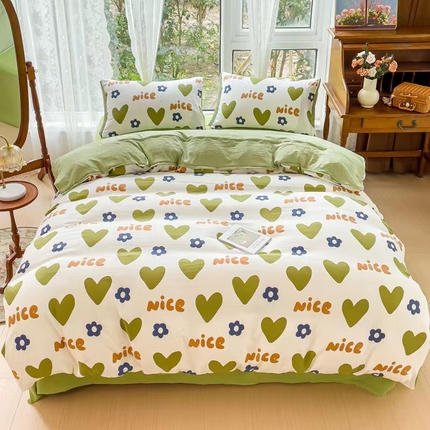 91家纺网 家纺一手货源 找家纺 （总）玖琳家纺 2023新款麻小棉水洗棉双层纱四件套