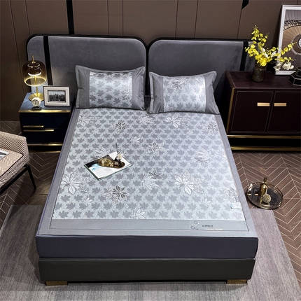 91家纺网 家纺一手货源 找家纺 兄弟坊2023新款800d提花凉感冰丝席 漪梦