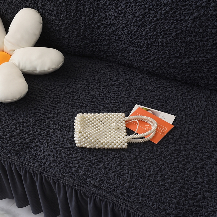 91家纺网 家纺一手货源 找家纺 启博家纺 2023新款奶油云纱纱沙发套 云曼-墨黑