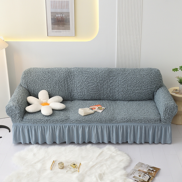 91家纺网 家纺一手货源 找家纺 启博家纺 2023新款奶油云纱纱沙发套 云曼-灰蓝