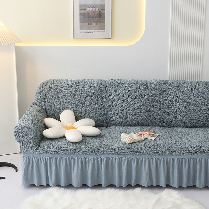 91家纺网 家纺一手货源 找家纺 启博家纺 2023新款奶油云纱纱沙发套 云曼-灰蓝