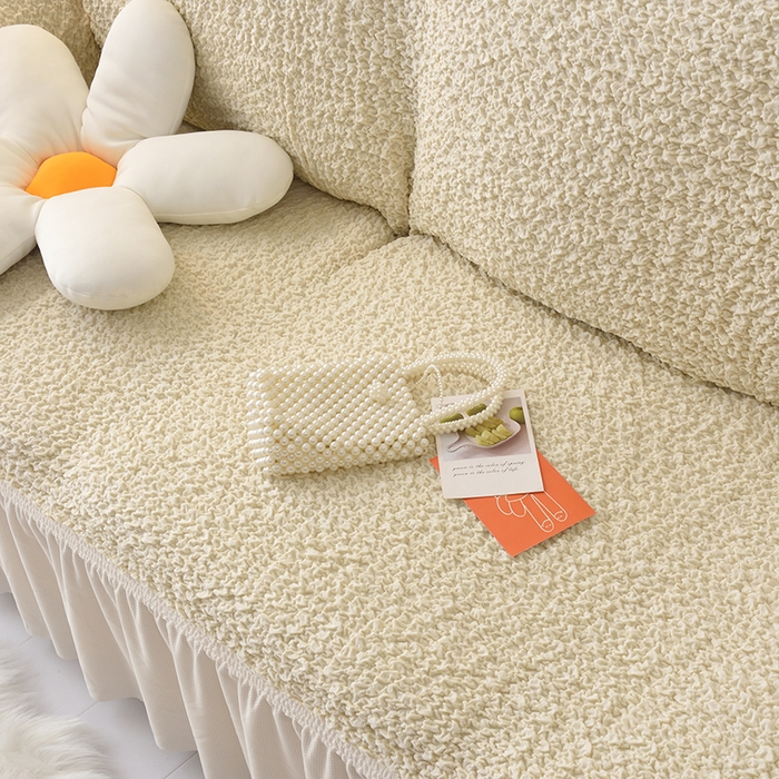91家纺网 家纺一手货源 找家纺 启博家纺 2023新款奶油云纱纱沙发套 云曼-米白