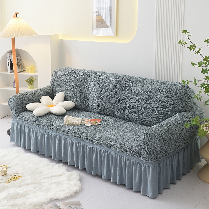 91家纺网 家纺一手货源 找家纺 启博家纺 2023新款奶油云纱纱沙发套 云曼-灰蓝