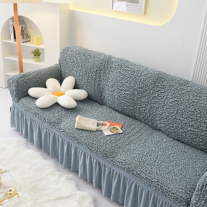 91家纺网 家纺一手货源 找家纺 启博家纺 2023新款奶油云纱纱沙发套 云曼-灰蓝