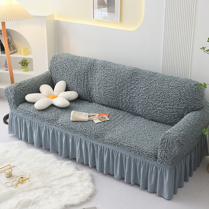 91家纺网 家纺一手货源 找家纺 启博家纺 2023新款奶油云纱纱沙发套 云曼-灰蓝