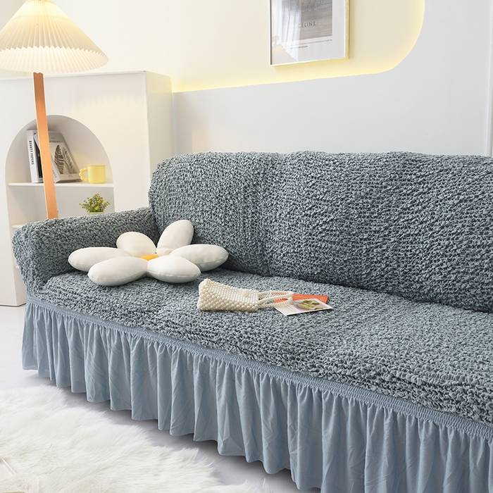 91家纺网 家纺一手货源 找家纺 启博家纺 2023新款奶油云纱纱沙发套 云曼-灰蓝