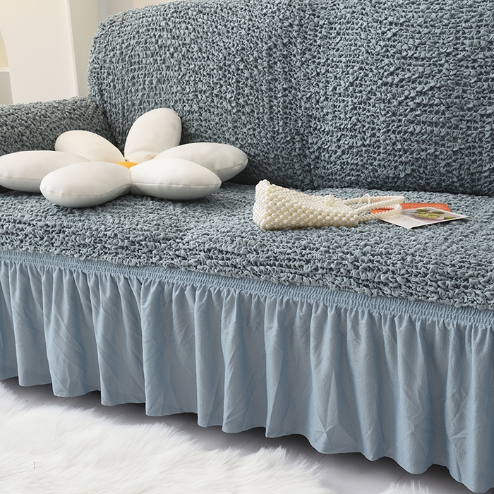 91家纺网 家纺一手货源 找家纺 启博家纺 2023新款奶油云纱纱沙发套 云曼-灰蓝