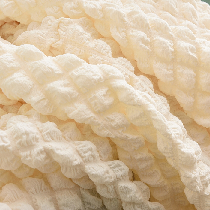 91家纺网 家纺一手货源 找家纺 启博家纺 2023新款泡泡纱弹力半圆形沙发套 乳白