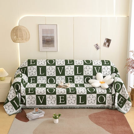 91家纺网 家纺一手货源 找家纺 （总）启博家纺 2023新款雪尼尔流苏款沙发垫沙发套沙发巾