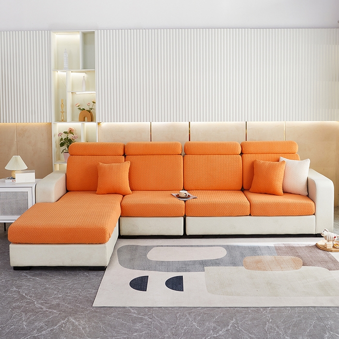 91家纺网 家纺一手货源 找家纺 逐日沙发套 2023 提花-沙发笠 交织 交织-高级橙