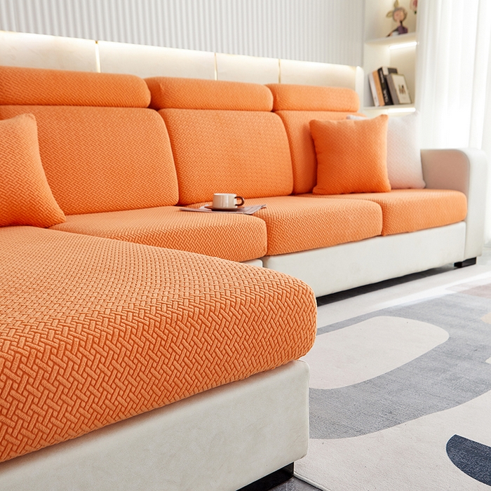 91家纺网 家纺一手货源 找家纺 逐日沙发套 2023 提花-沙发笠 交织 交织-高级橙