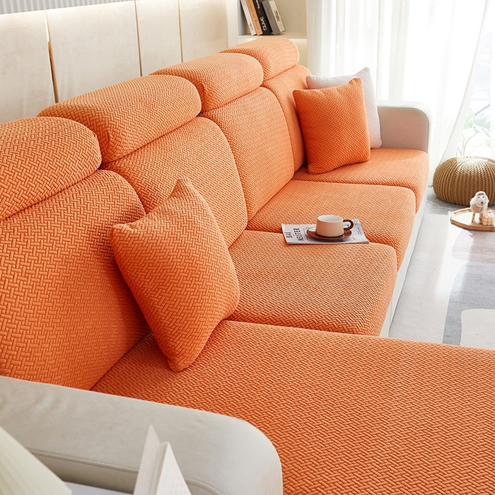 91家纺网 家纺一手货源 找家纺 逐日沙发套 2023 提花-沙发笠 交织 交织-高级橙