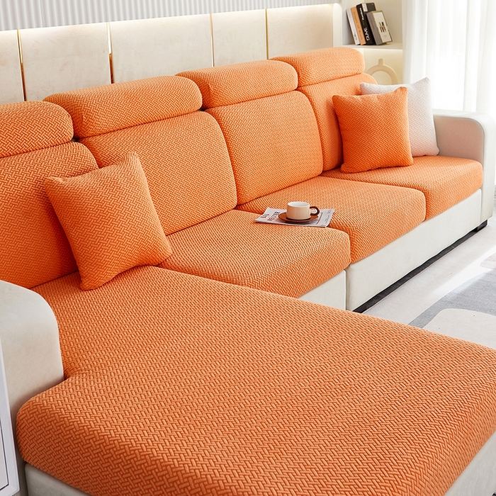 91家纺网 家纺一手货源 找家纺 逐日沙发套 2023 提花-沙发笠 交织 交织-高级橙