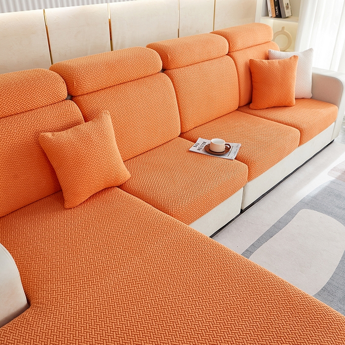 91家纺网 家纺一手货源 找家纺 逐日沙发套 2023 提花-沙发笠 交织 交织-高级橙
