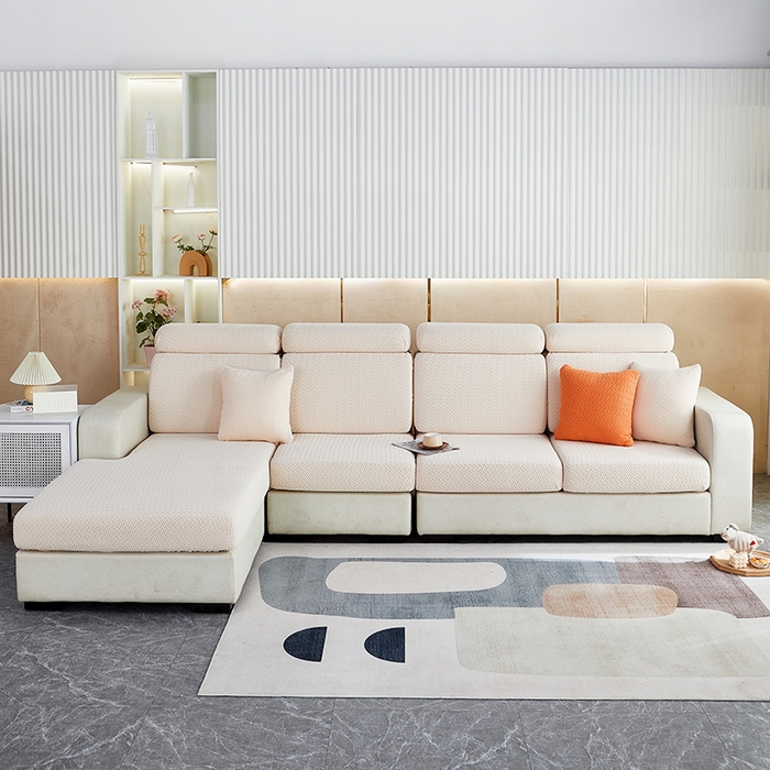 91家纺网 家纺一手货源 找家纺 逐日沙发套 2023 提花-沙发笠 交织 交织-米白色