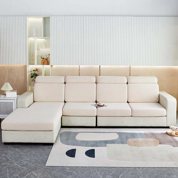 91家纺网 家纺一手货源 找家纺 逐日沙发套 2023 提花-沙发笠 交织 交织-米白色