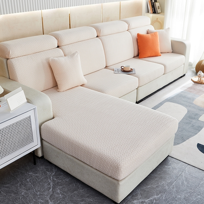 91家纺网 家纺一手货源 找家纺 逐日沙发套 2023 提花-沙发笠 交织 交织-米白色