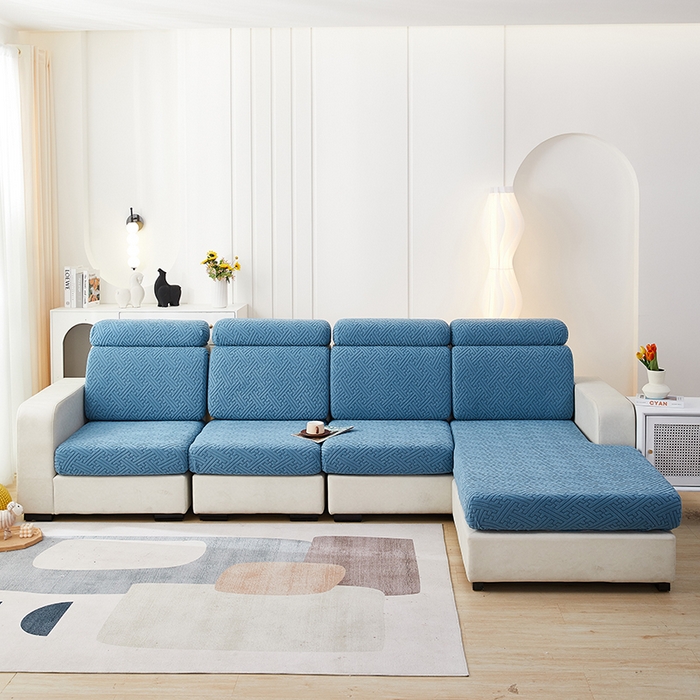 91家纺网 家纺一手货源 找家纺 逐日沙发套 2023 提花-沙发笠 清雅 清雅-天蓝色