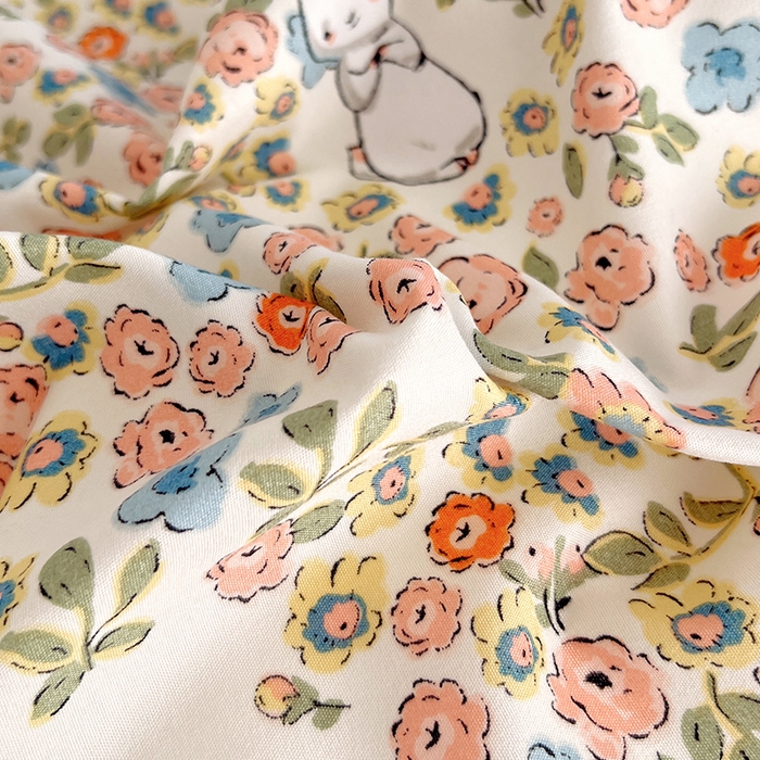 91家纺网 家纺一手货源 找家纺 罗艺轩 2024新款法式风蕾丝夹棉床裙三件套 花想容-花丛兔