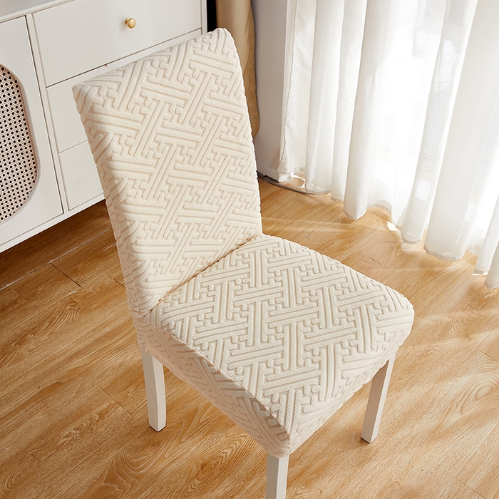 91家纺网 家纺一手货源 找家纺 逐日沙发套 2023新款提花椅子套-清雅系列 米白色