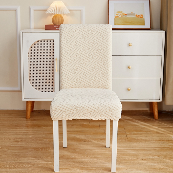 91家纺网 家纺一手货源 找家纺 逐日沙发套 2023新款提花椅子套-清雅系列 米白色