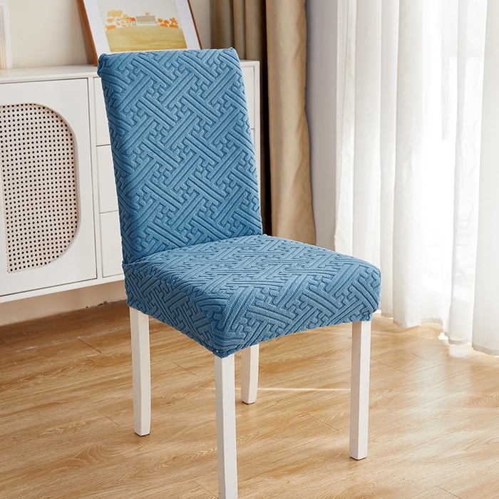 91家纺网 家纺一手货源 找家纺 逐日沙发套 2023新款提花椅子套-清雅系列 天蓝色