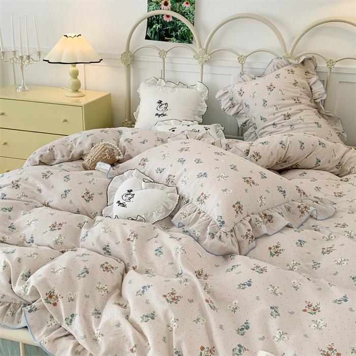 91家纺网 家纺一手货源 找家纺 昔可家纺 2023新款花边双层纱系列ok Vintage花花