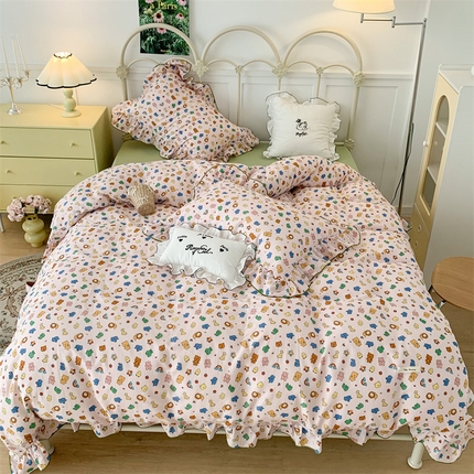昔可家纺 2023新款花边双层纱系列ok 可爱小动物