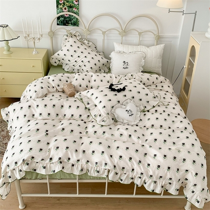 昔可家纺 2023新款花边双层纱系列ok 圈圈郁金香 白