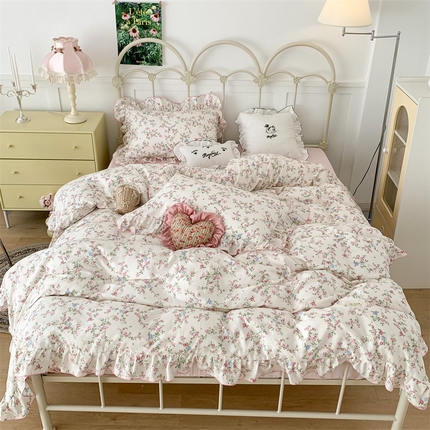 昔可家纺 2023新款花边双层纱系列ok 甜心碎花