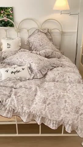 91家纺网 家纺一手货源 找家纺 昔可家纺 2023新款花边双层纱系列ok 素描兔