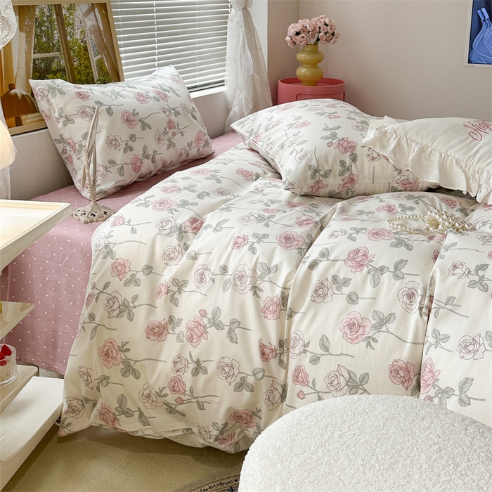 91家纺网 家纺一手货源 找家纺 昔可家纺 2023新款复古花全棉 复古玫瑰