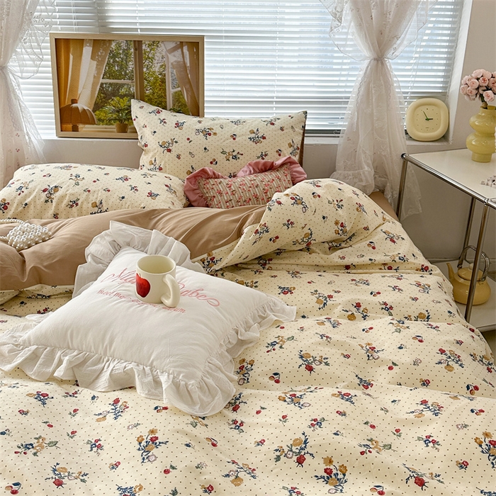 91家纺网 家纺一手货源 找家纺 昔可家纺 2023新款复古花全棉 伯利兹玫瑰