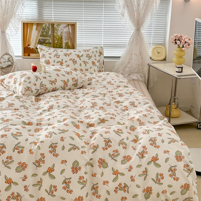 91家纺网 家纺一手货源 找家纺 昔可家纺 2023新款复古花全棉 满园枇杷