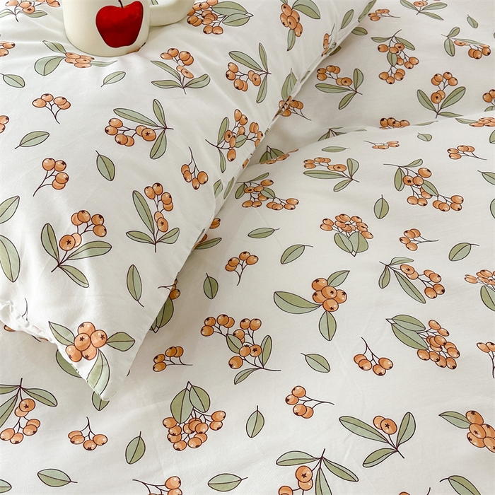 91家纺网 家纺一手货源 找家纺 昔可家纺 2023新款复古花全棉 满园枇杷