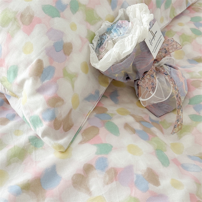 91家纺网 家纺一手货源 找家纺 昔可家纺 2023新款复古花全棉 晕染小花