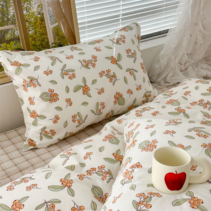 91家纺网 家纺一手货源 找家纺 昔可家纺 2023新款复古花全棉 满园枇杷