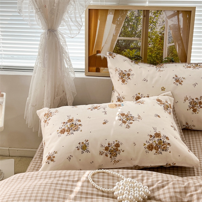 91家纺网 家纺一手货源 找家纺 昔可家纺 2023新款复古花全棉 黄花篮子熊