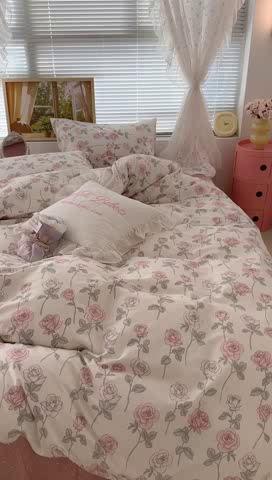 91家纺网 家纺一手货源 找家纺 昔可家纺 2023新款复古花全棉 复古玫瑰