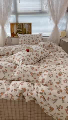 91家纺网 家纺一手货源 找家纺 昔可家纺 2023新款复古花全棉 满园枇杷